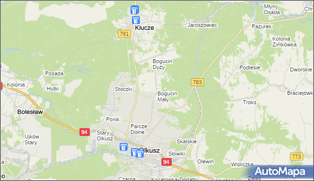 mapa Bogucin Mały, Bogucin Mały na mapie Targeo