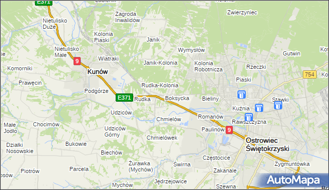 mapa Boksycka, Boksycka na mapie Targeo