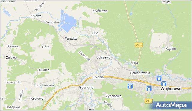 mapa Bolszewo, Bolszewo na mapie Targeo