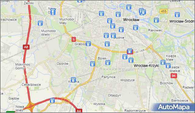 mapa Borek gmina Wrocław, Borek gmina Wrocław na mapie Targeo