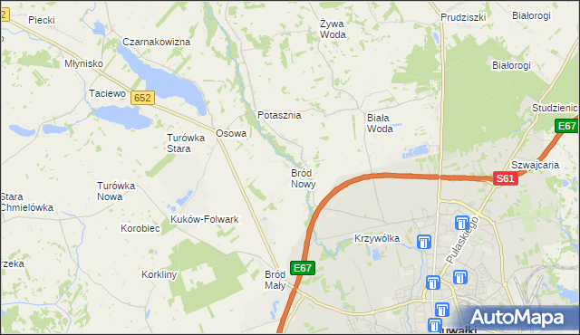 mapa Bród Nowy, Bród Nowy na mapie Targeo