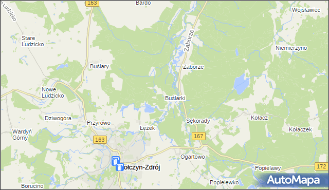 mapa Buślarki, Buślarki na mapie Targeo