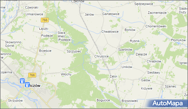 mapa Chruścice, Chruścice na mapie Targeo