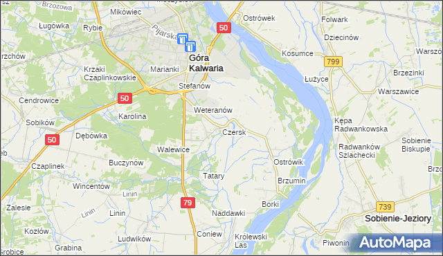 mapa Czersk gmina Góra Kalwaria, Czersk gmina Góra Kalwaria na mapie Targeo