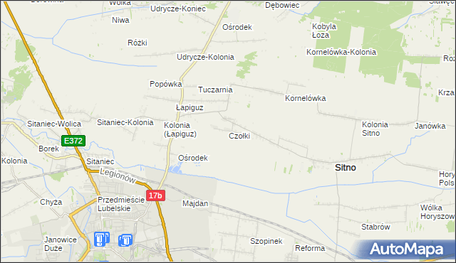 mapa Czołki, Czołki na mapie Targeo