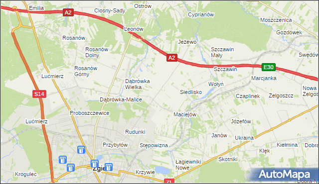 mapa Dąbrówka-Marianka, Dąbrówka-Marianka na mapie Targeo