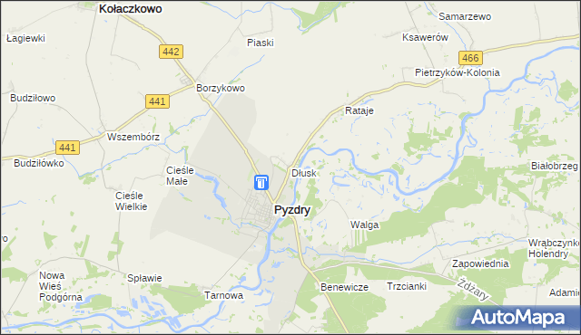 mapa Dłusk, Dłusk na mapie Targeo