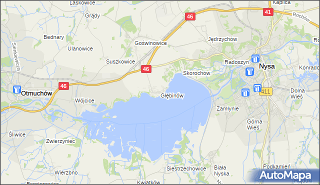 mapa Głębinów, Głębinów na mapie Targeo