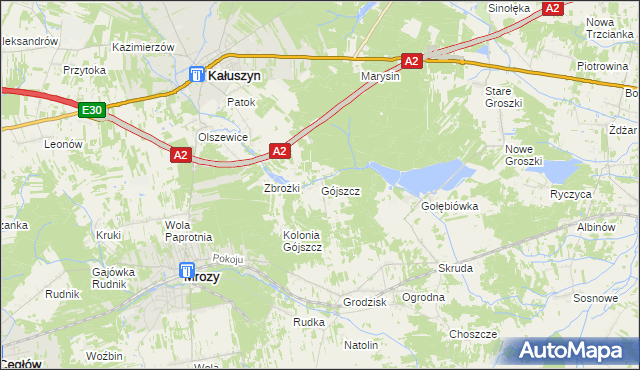 mapa Gójszcz, Gójszcz na mapie Targeo