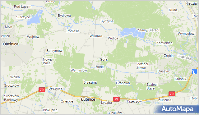 mapa Góra gmina Łubnice, Góra gmina Łubnice na mapie Targeo