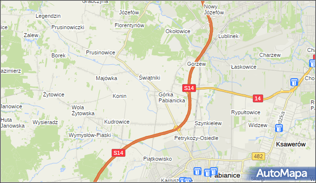 mapa Górka Pabianicka, Górka Pabianicka na mapie Targeo