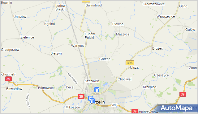 mapa Górzec, Górzec na mapie Targeo