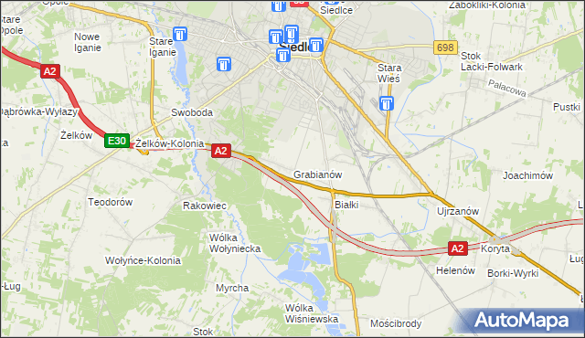 mapa Grabianów, Grabianów na mapie Targeo