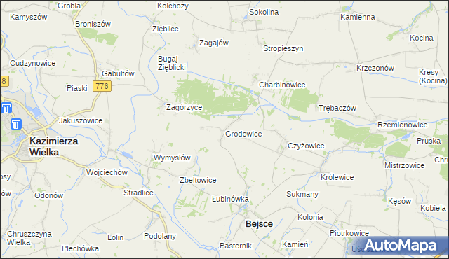 mapa Grodowice, Grodowice na mapie Targeo