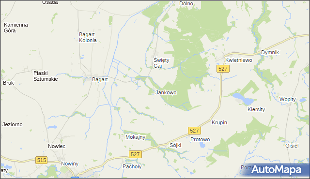 mapa Jankowo gmina Rychliki, Jankowo gmina Rychliki na mapie Targeo
