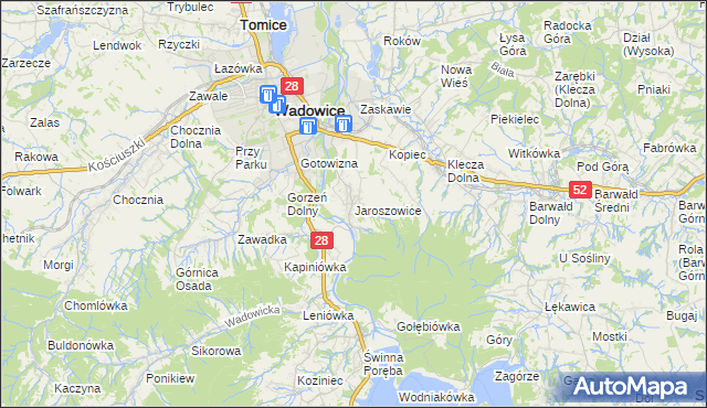 mapa Jaroszowice, Jaroszowice na mapie Targeo