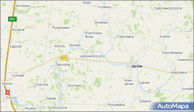 mapa Jasionowa Dolina, Jasionowa Dolina na mapie Targeo