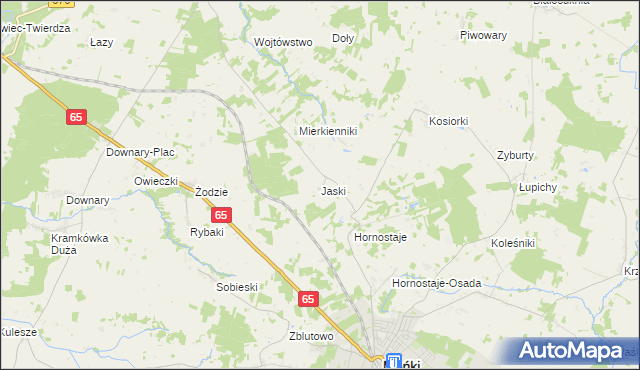mapa Jaski gmina Mońki, Jaski gmina Mońki na mapie Targeo