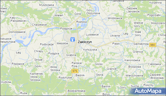 mapa Kończyska, Kończyska na mapie Targeo