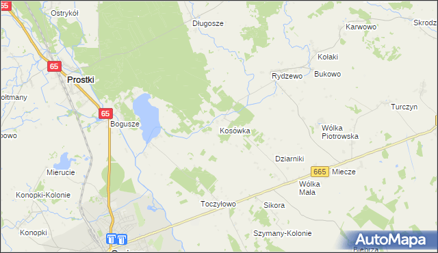 mapa Kosówka gmina Rajgród, Kosówka gmina Rajgród na mapie Targeo