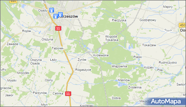 mapa Królewskie, Królewskie na mapie Targeo