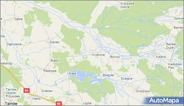 mapa Krośnica gmina Izbicko, Krośnica gmina Izbicko na mapie Targeo