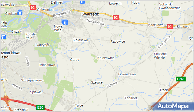 mapa Kruszewnia gmina Swarzędz, Kruszewnia gmina Swarzędz na mapie Targeo