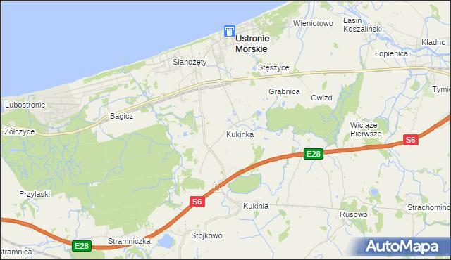 mapa Kukinka, Kukinka na mapie Targeo