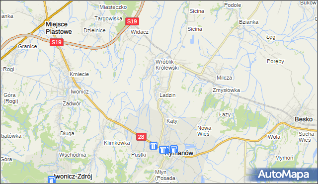mapa Ladzin, Ladzin na mapie Targeo