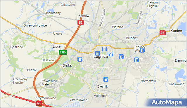 mapa Legnicy, Legnica na mapie Targeo