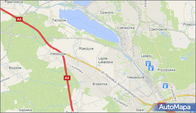 mapa Ligota Łabędzka, Ligota Łabędzka na mapie Targeo