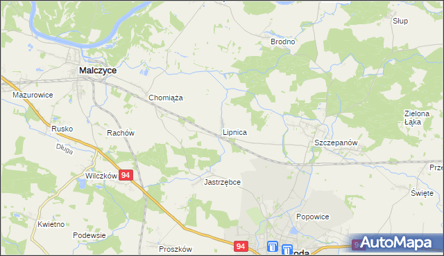mapa Lipnica gmina Środa Śląska, Lipnica gmina Środa Śląska na mapie Targeo