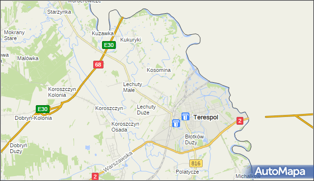 mapa Łobaczew Mały, Łobaczew Mały na mapie Targeo
