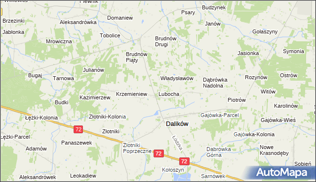 mapa Lubocha, Lubocha na mapie Targeo