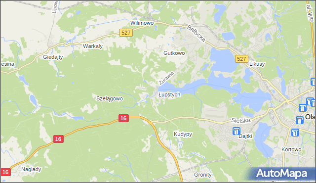 mapa Łupstych, Łupstych na mapie Targeo