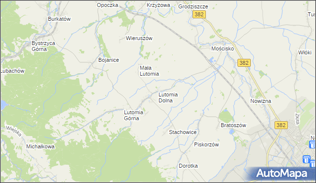 mapa Lutomia Dolna, Lutomia Dolna na mapie Targeo