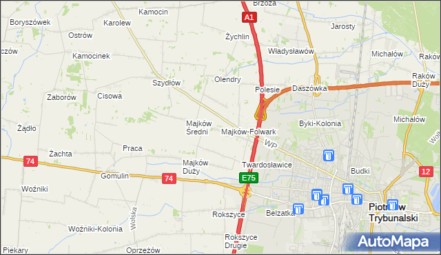mapa Majków-Folwark, Majków-Folwark na mapie Targeo
