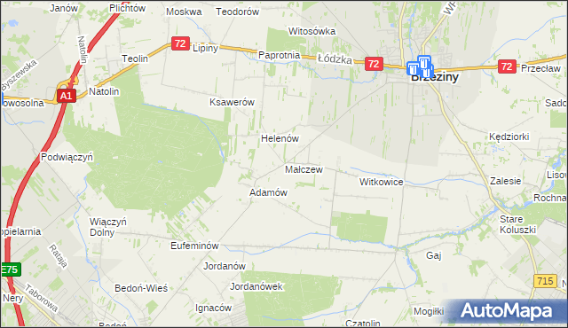 mapa Małczew, Małczew na mapie Targeo