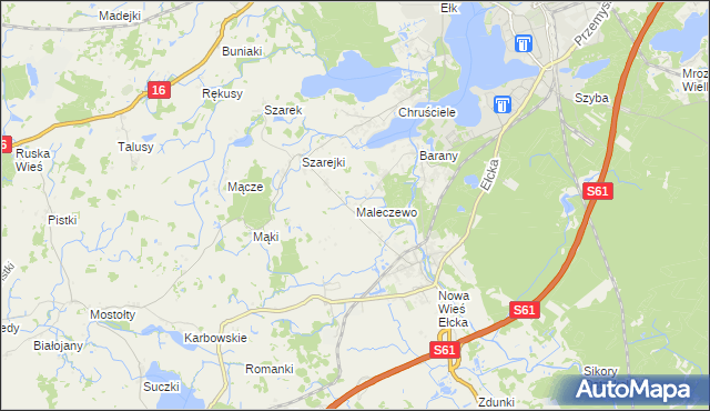 mapa Maleczewo, Maleczewo na mapie Targeo