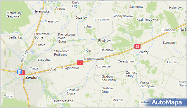 mapa Michalin gmina Zwoleń, Michalin gmina Zwoleń na mapie Targeo