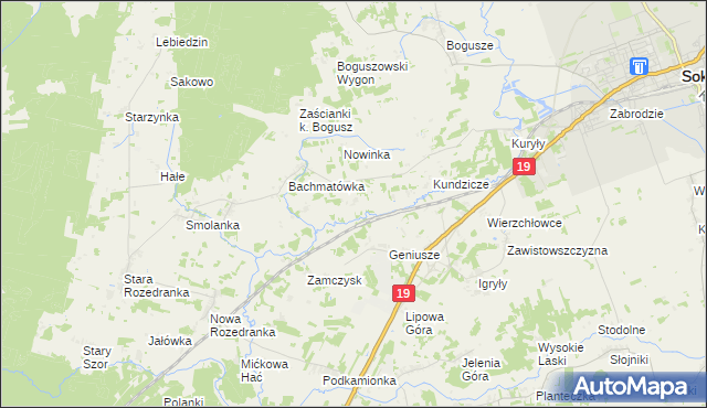 mapa Miejskie Nowiny, Miejskie Nowiny na mapie Targeo