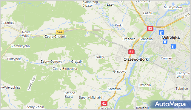 mapa Nakły, Nakły na mapie Targeo