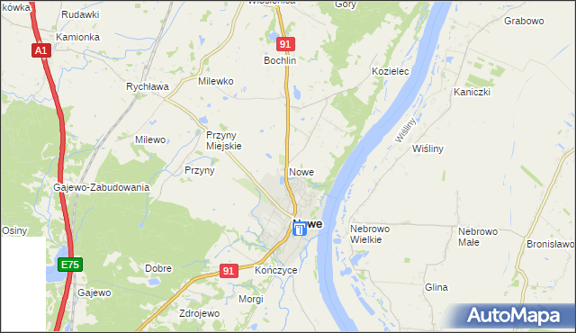 mapa Nowe powiat świecki, Nowe powiat świecki na mapie Targeo