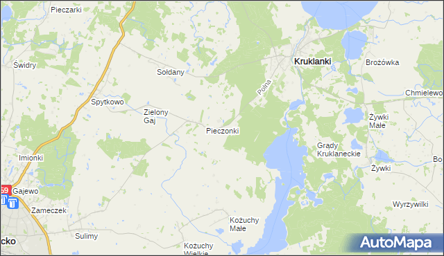 mapa Nowe Sołdany, Nowe Sołdany na mapie Targeo