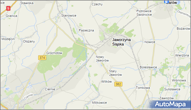 mapa Nowy Jaworów, Nowy Jaworów na mapie Targeo