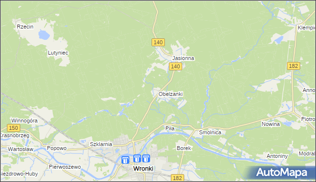 mapa Obelzanki, Obelzanki na mapie Targeo