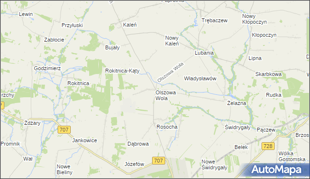mapa Olszowa Wola, Olszowa Wola na mapie Targeo