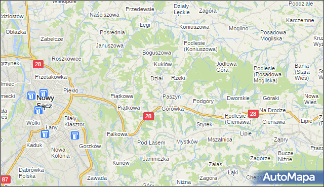 mapa Paszyn, Paszyn na mapie Targeo