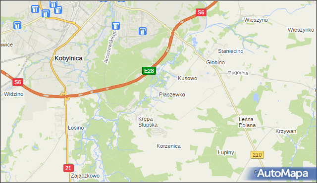 mapa Płaszewko, Płaszewko na mapie Targeo