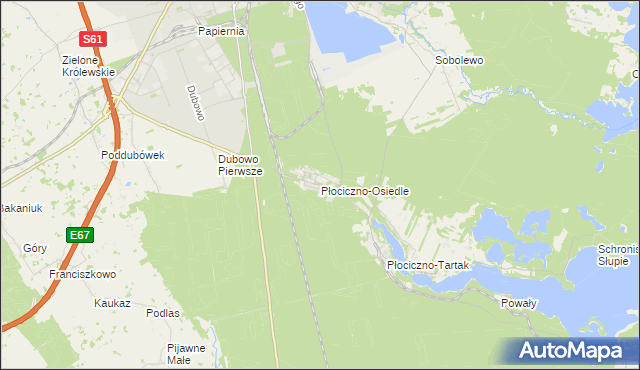 mapa Płociczno-Osiedle, Płociczno-Osiedle na mapie Targeo